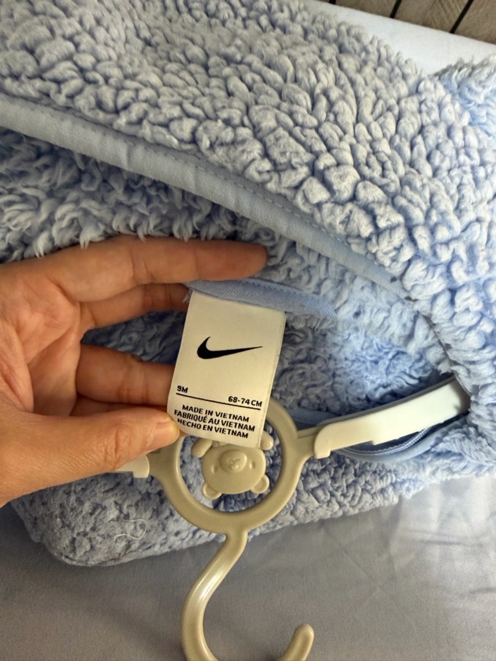 🩷HOST PICK🩷 Nike Light Blue Sherpa Hooded Baby One-Piece - Picture 3 of 3